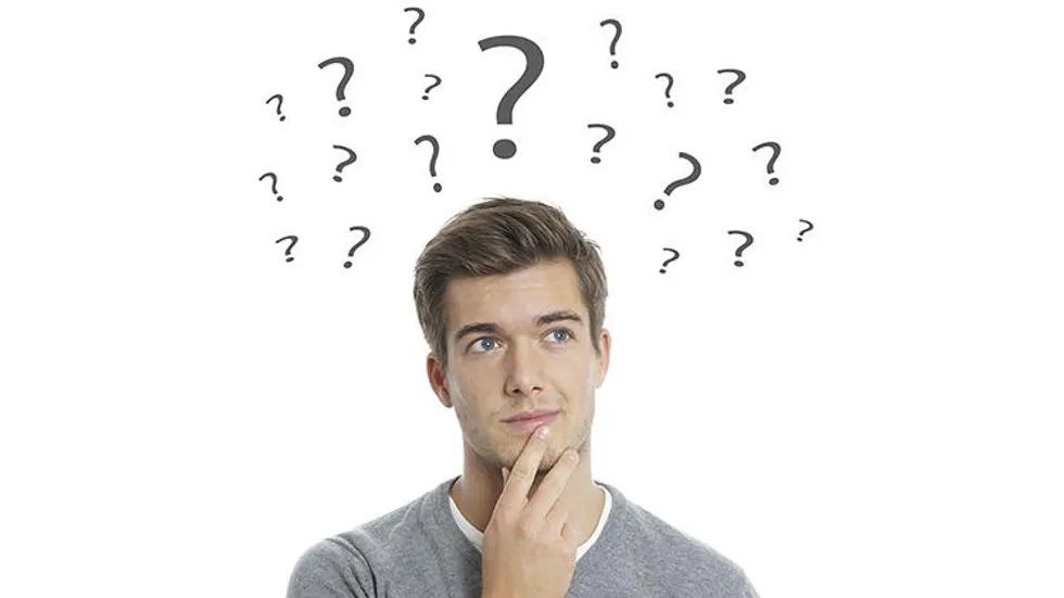 man questioning himself